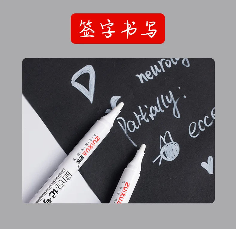 Write on Anything. — White Oily Waterproof Marker Pens | 2.0mm Tip, DIY Graffiti, Sketching & Art Markers, 1, 3 & 5 Pack