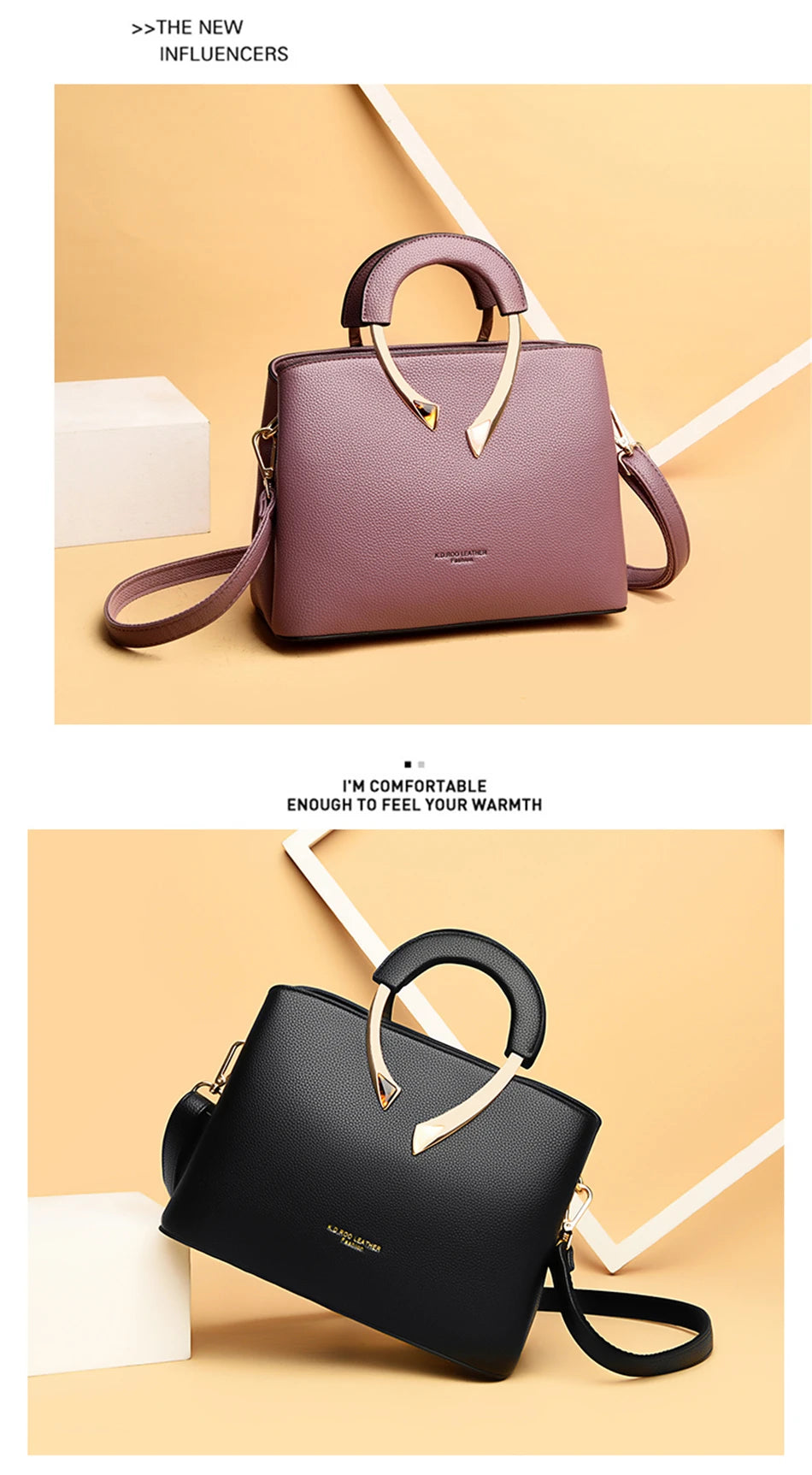 VANDERWAH Luxury Microfiber Leather Casual Tote Bag – Designer Shoulder Crossbody Handbag for Women