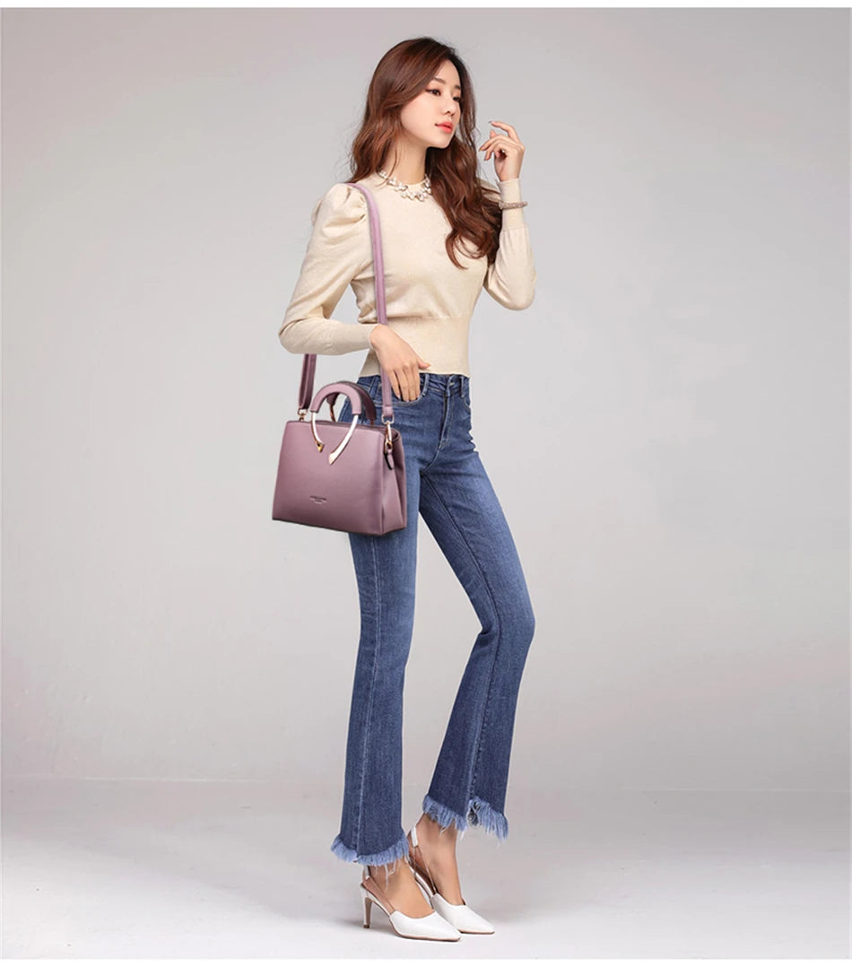 VANDERWAH Luxury Microfiber Leather Casual Tote Bag – Designer Shoulder Crossbody Handbag for Women