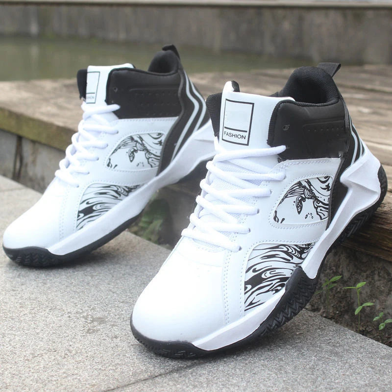 Men's High-Top Basketball Shoes – Cushioned Breathable Sports Sneakers