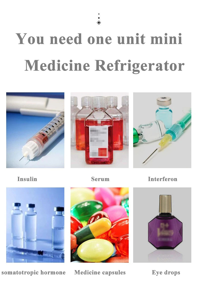 Mini Portable Insulin Refrigerator – 10200mAh Battery, 260ml Cooler for Insulin, Serum & Medication