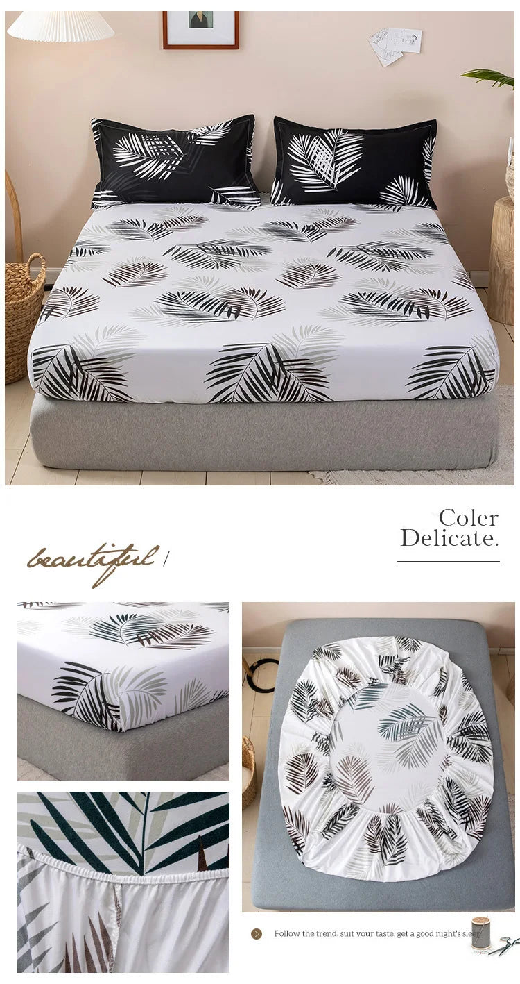 Bonenjoy Carrot Pattern Fitted Sheet – Elastic Mattress Cover, Twin to King, Adults & Kids