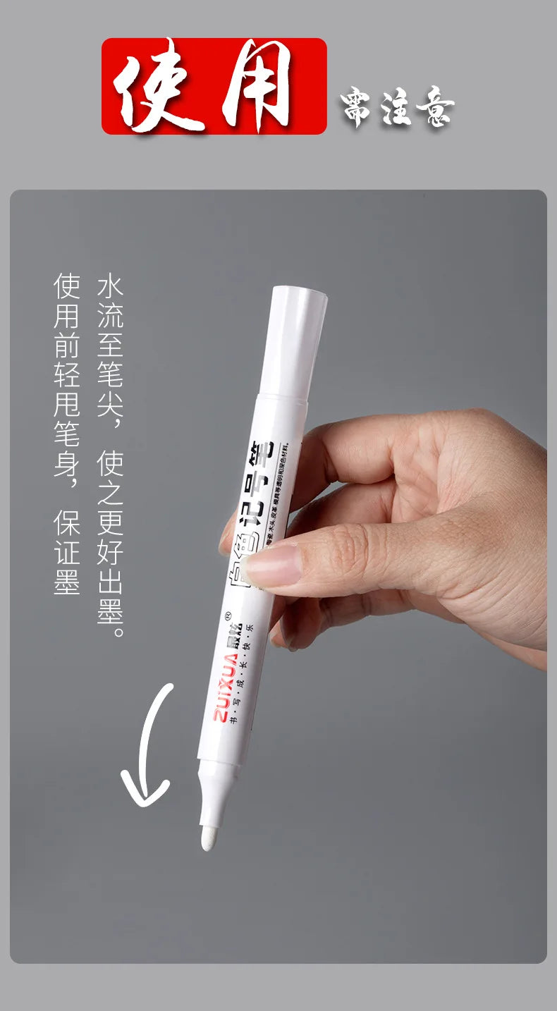 Write on Anything. — White Oily Waterproof Marker Pens | 2.0mm Tip, DIY Graffiti, Sketching & Art Markers, 1, 3 & 5 Pack