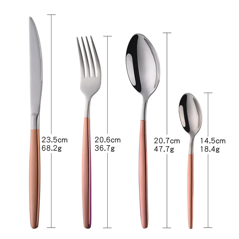 Stainless Steel Flatware – Rainbow, Gold & Color Options
