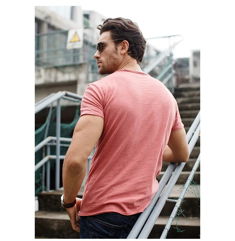 Men's 100% Cotton O-Neck Short Sleeve T-Shirt — Classic Crew Neck Essential