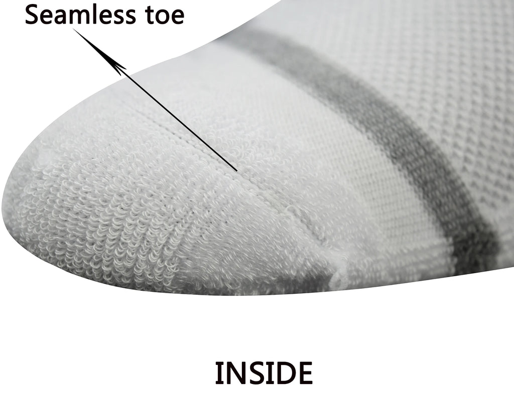 Men's Bamboo Diabetic Crew Socks – 4 Pairs Seamless Toe Cushion Sole Size 10-13