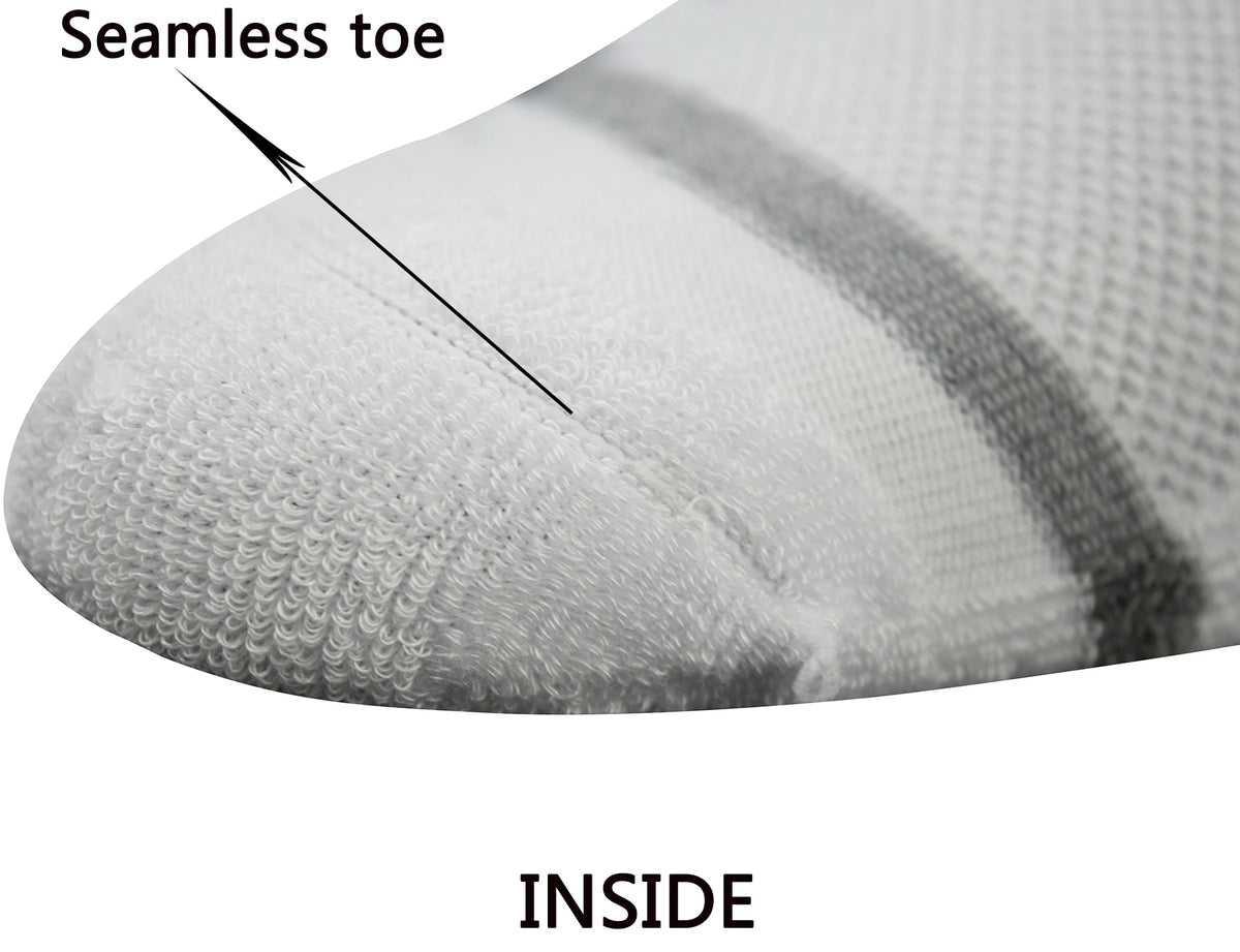 Men's Bamboo Diabetic Crew Socks – 4 Pairs Seamless Toe Cushion Sole Size 10-13