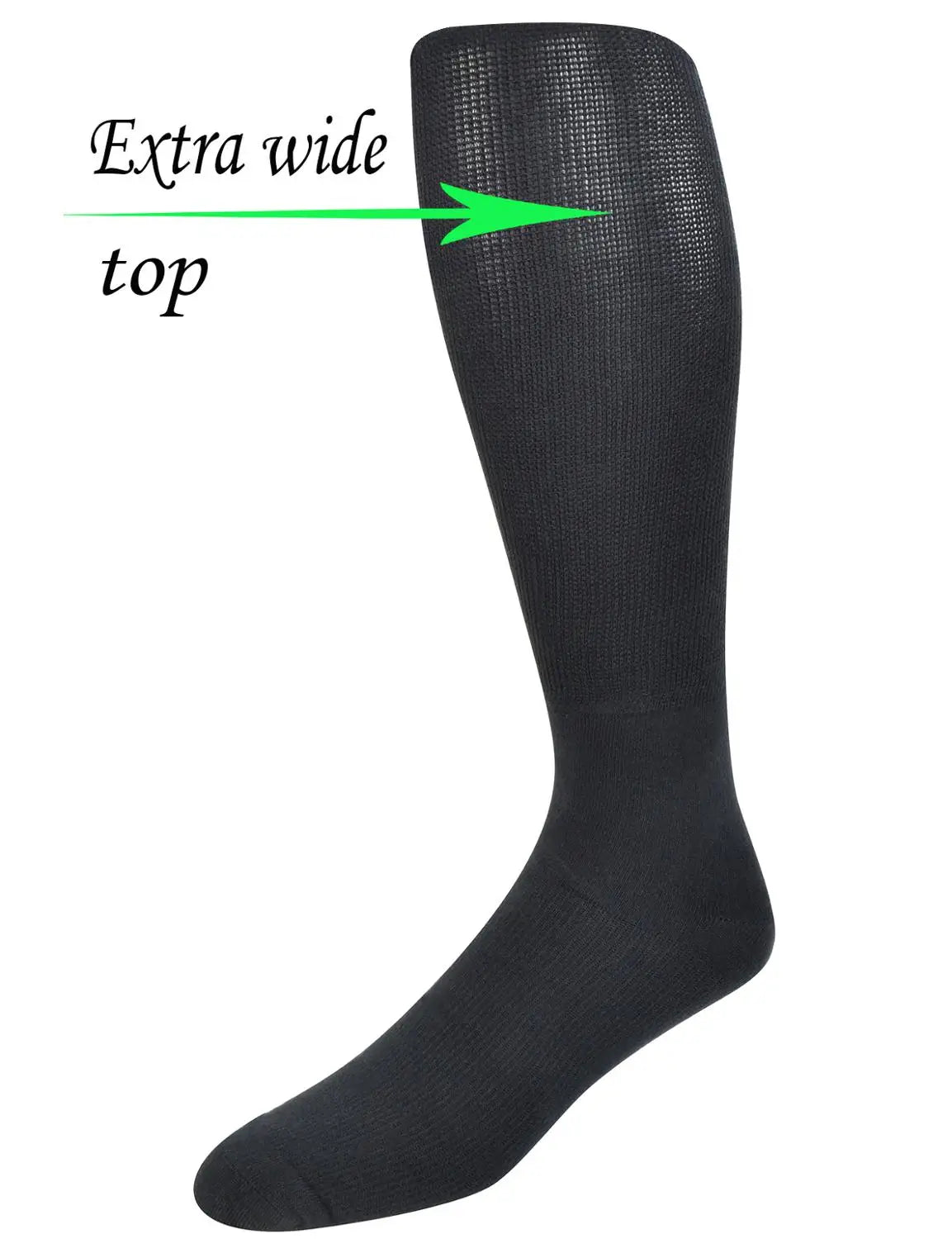 Men's Over-the-Calf Compression Diabetic Dress Socks – 4 Pairs Seamless Toe Size 13-15