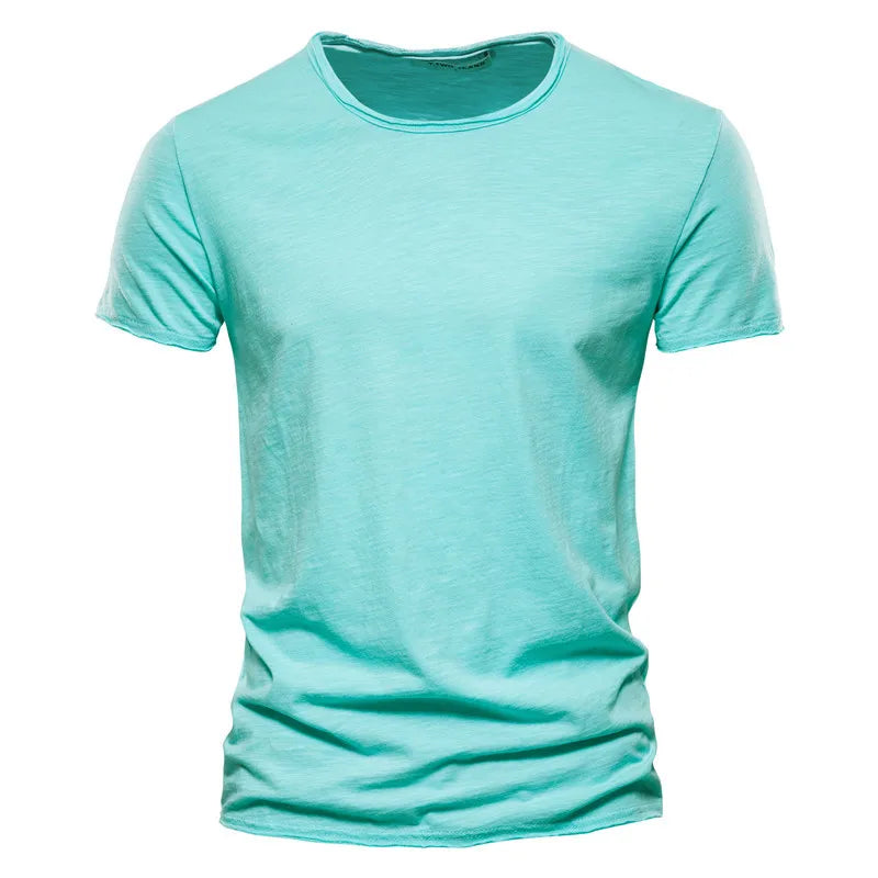 Men's 100% Cotton O-Neck Short Sleeve T-Shirt — Classic Crew Neck Essential