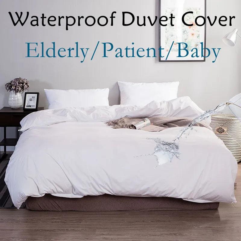 100% Waterproof Duvet Cover – Queen & King Quilt Cover with Pillowcases, Elderly, Baby & Patient Safe