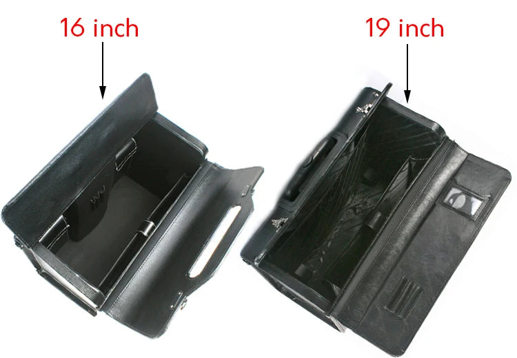 Retro PU Pilot Rolling Luggage – Cabin Trolley Suitcase