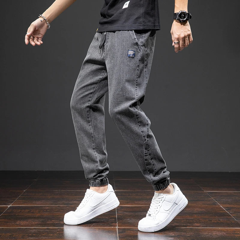 Men's Baggy Cargo Denim Jogger Pants — Streetwear Harem Jean Trousers Plus Size