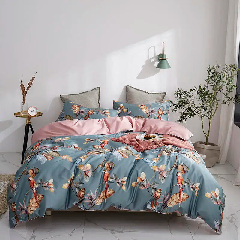 500TC Egyptian Cotton Bedding Set – 4 or 6-Piece Luxury Duvet Cover with Sheet & Pillowcases, 19 Colors