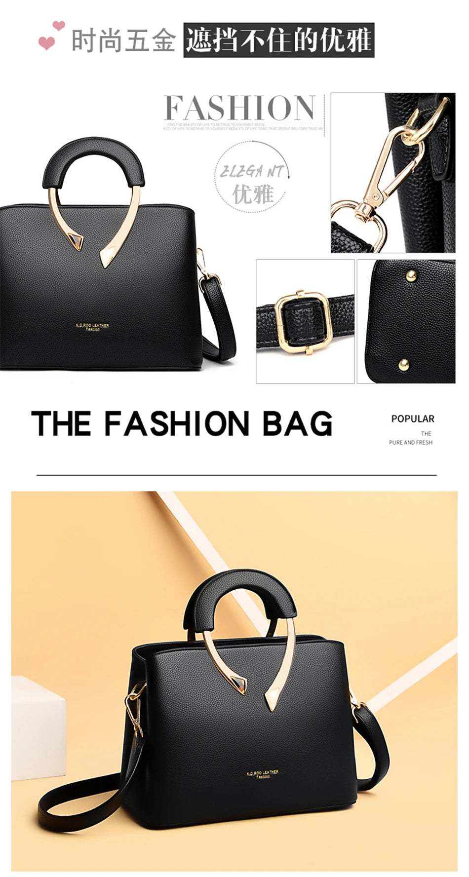 VANDERWAH Luxury Microfiber Leather Casual Tote Bag – Designer Shoulder Crossbody Handbag for Women
