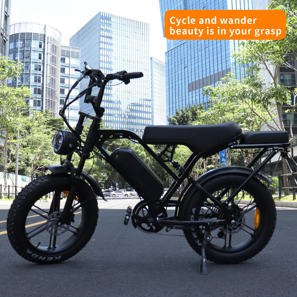 VOMO X80PRO 250W Long Range Fat Tire E-Bike — 48V 15Ah 20" Full Suspension with Smart Alarm