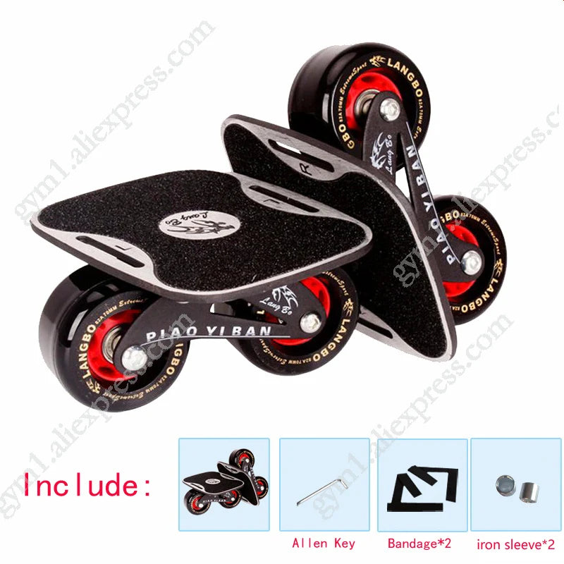 Aluminum Alloy Mini Drift Short Board Roller – 1 Pair Skateboard for Tricks & Street Skating