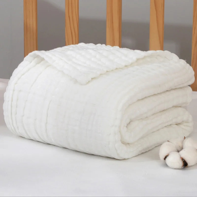 Baby Muslin Swaddle Blanket – Soft Cotton Newborn Wrap, Bath Towel & Stroller Cover, 105x105cm