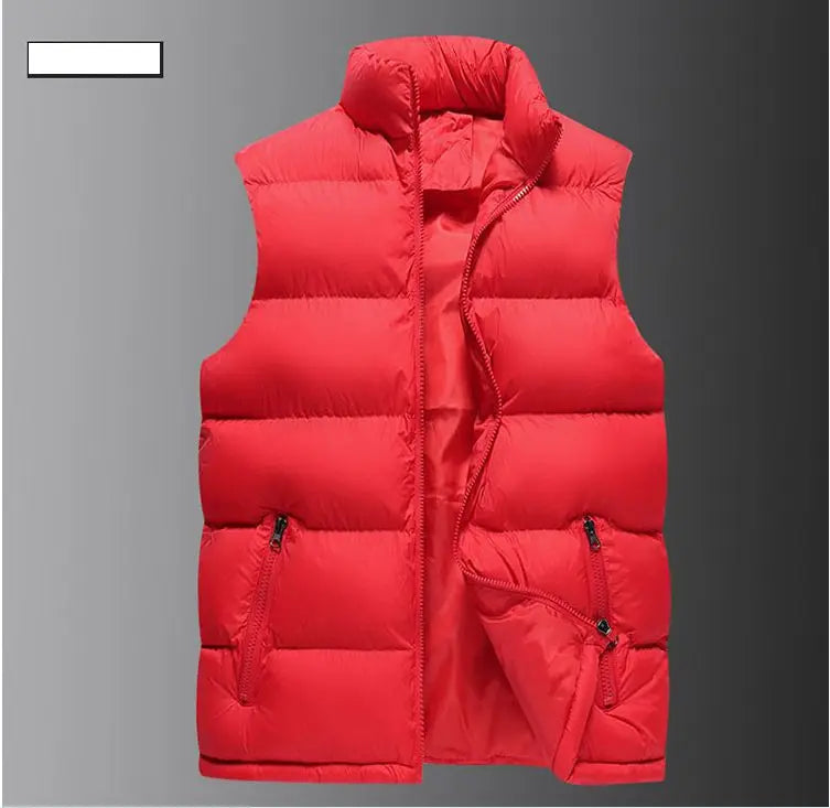 Men's Warm Sleeveless Vest Jacket — Waterproof Zipper Waistcoat for Autumn & Winter