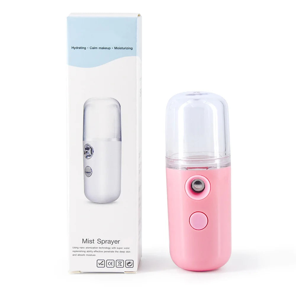 USB Nano Mist Facial Sprayer – Rechargeable Face Steamer & Skin Moisturizing Humidifier