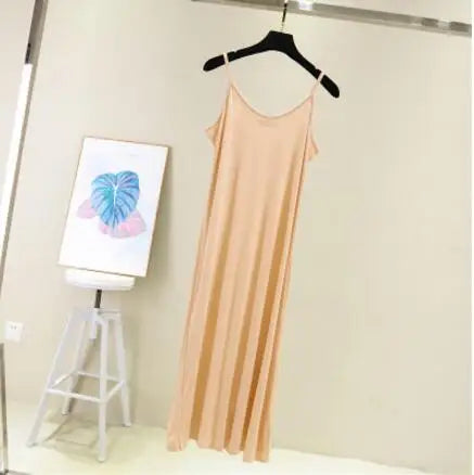 Modal Camisole Tank Dress — Casual Sexy O-Neck Beach Home Dress