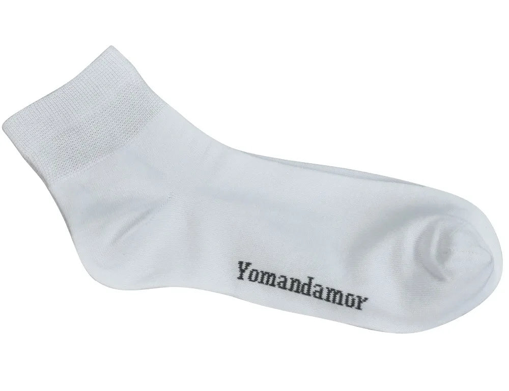 Yomandamor Men's Coolmax Ankle Diabetic Socks – Extra-Wide with Seamless Toe, 5 Pairs