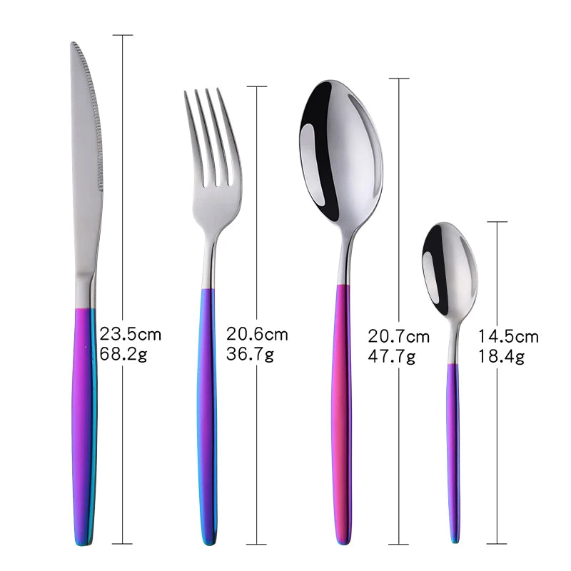 Stainless Steel Flatware – Rainbow, Gold & Color Options