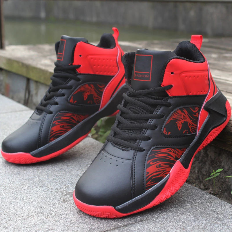 Men's High-Top Basketball Shoes – Cushioned Breathable Sports Sneakers