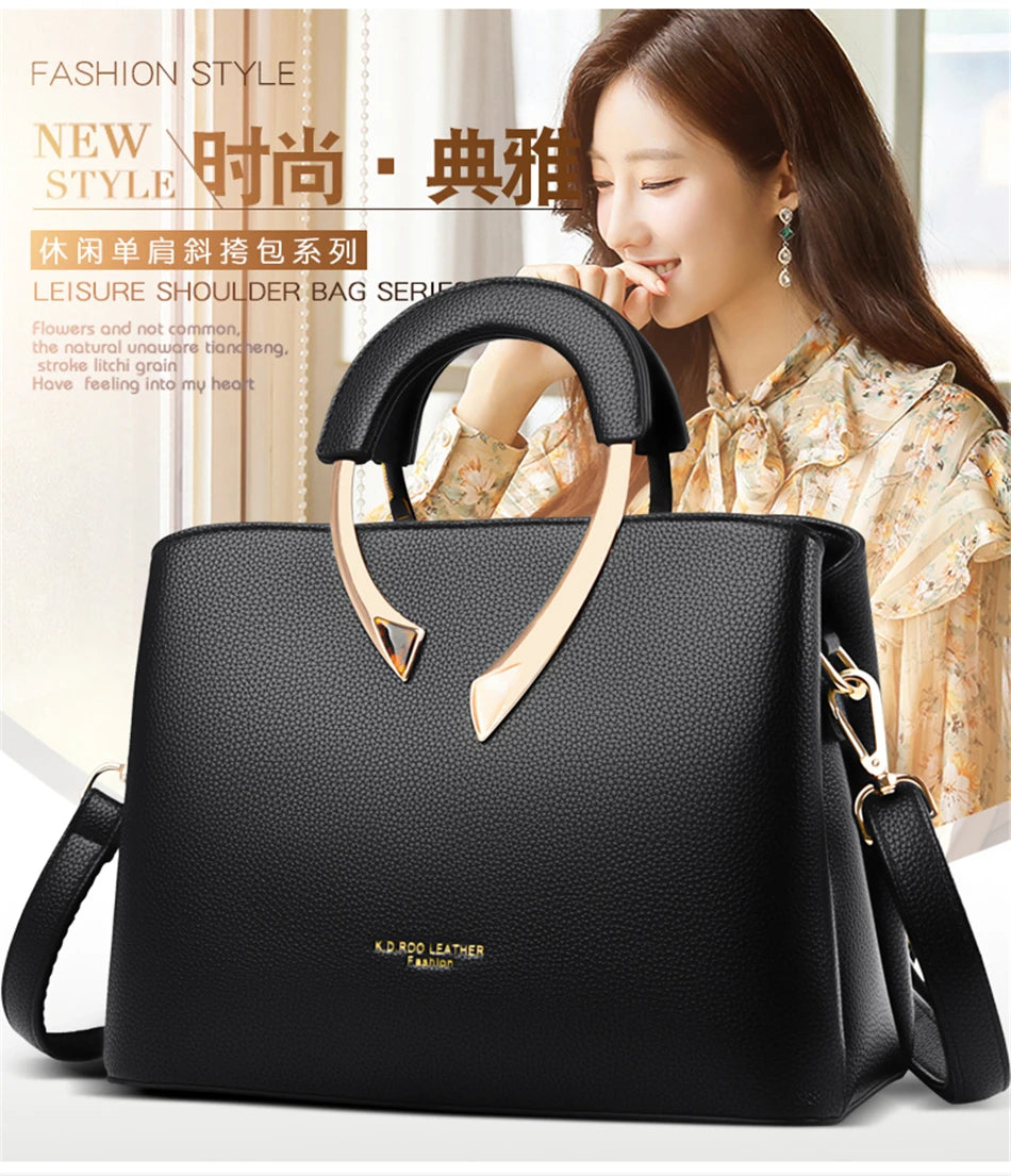 VANDERWAH Luxury Microfiber Leather Casual Tote Bag – Designer Shoulder Crossbody Handbag for Women