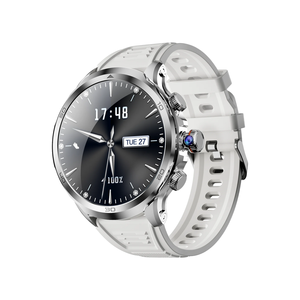 H19 Men's Smartwatch with 1.75 Inch HD AMOLED Screen 4G Connectivity IP67 Waterproof Silicone Band Side Camera GPS 3+32GB RAM