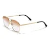 HBK Unisex Retro Double-Bridge Sunglasses | Vintage Reflective Lens UV400 Luxury Metal Frame