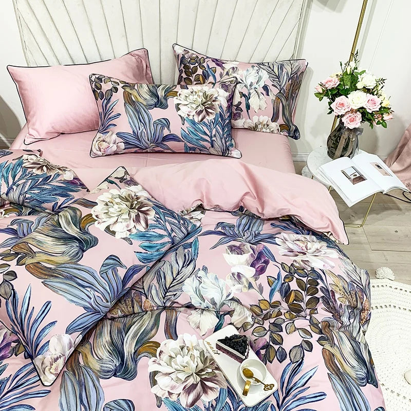 500TC Egyptian Cotton Bedding Set – 4 or 6-Piece Luxury Duvet Cover with Sheet & Pillowcases, 19 Colors
