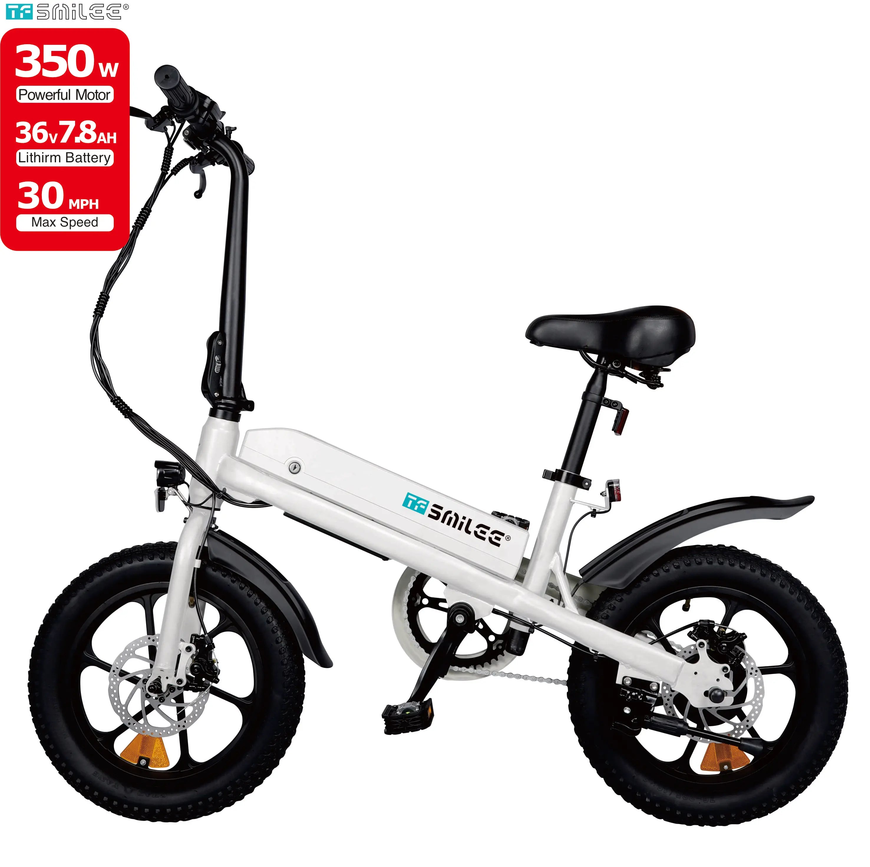 350W 16" Electric Mountain Bicycle — 36V 7-Speed Youth & Adult E-Bike with Dual Disc Brakes