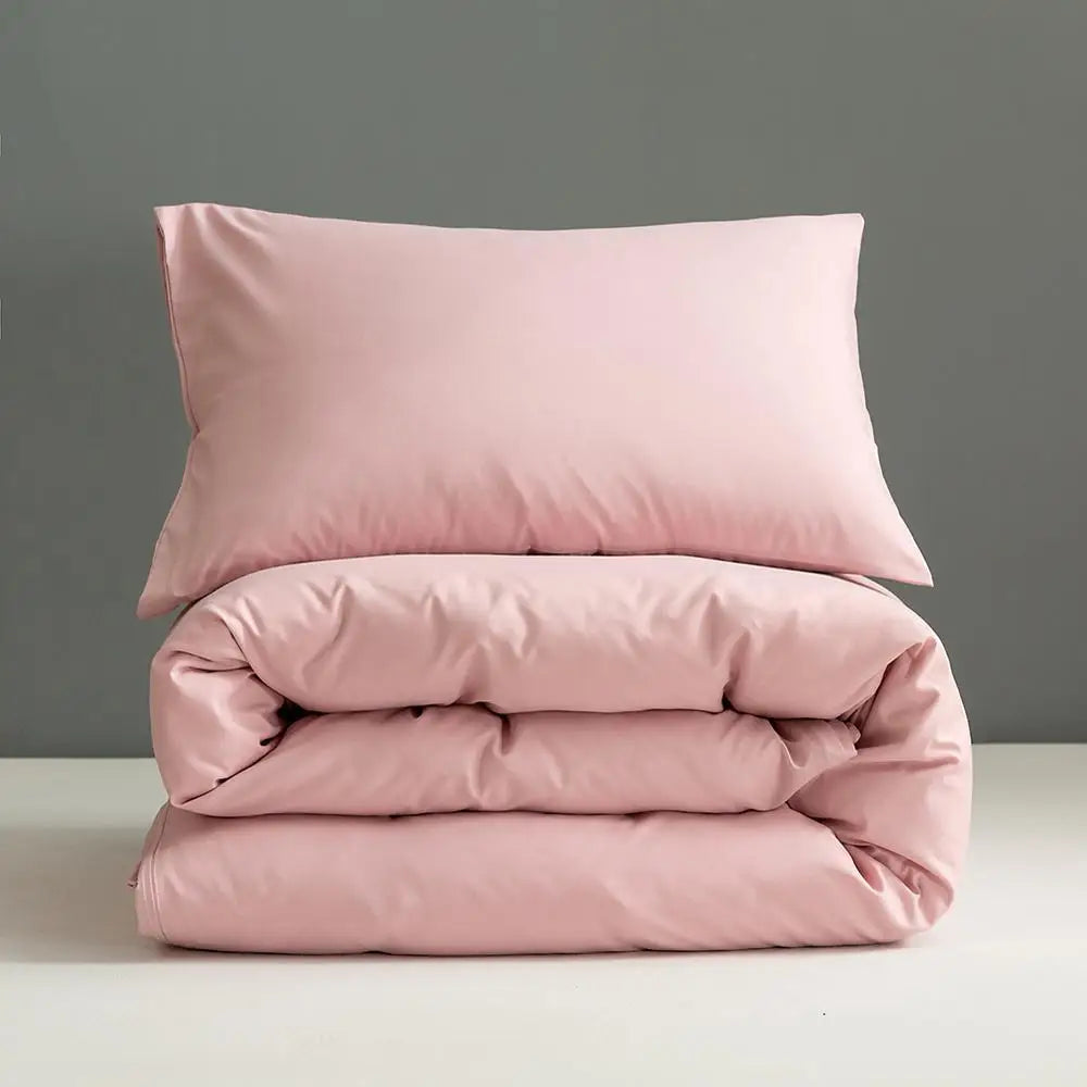Pink Solid Color Quilt Cover for Girls | King Size 200x220cm, Duvet Cover Only (No Pillowcase)