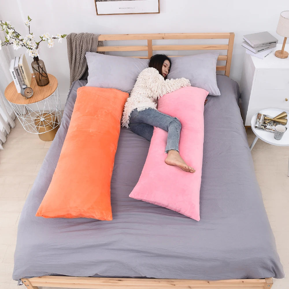 Super Soft Plush Body Pillow Cover – Nordic Solid Color, Multiple Sizes, Hidden Zipper