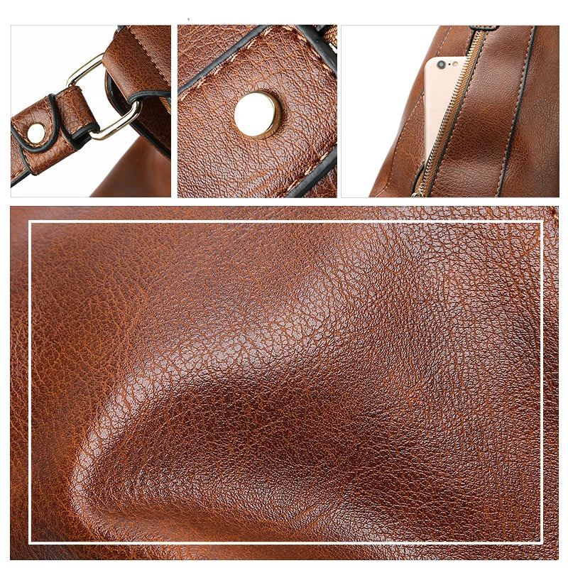 LadyHuarui Vintage PU Hobo Tote Bag – Tassel Patchwork Crossbody Shoulder Handbag for Women