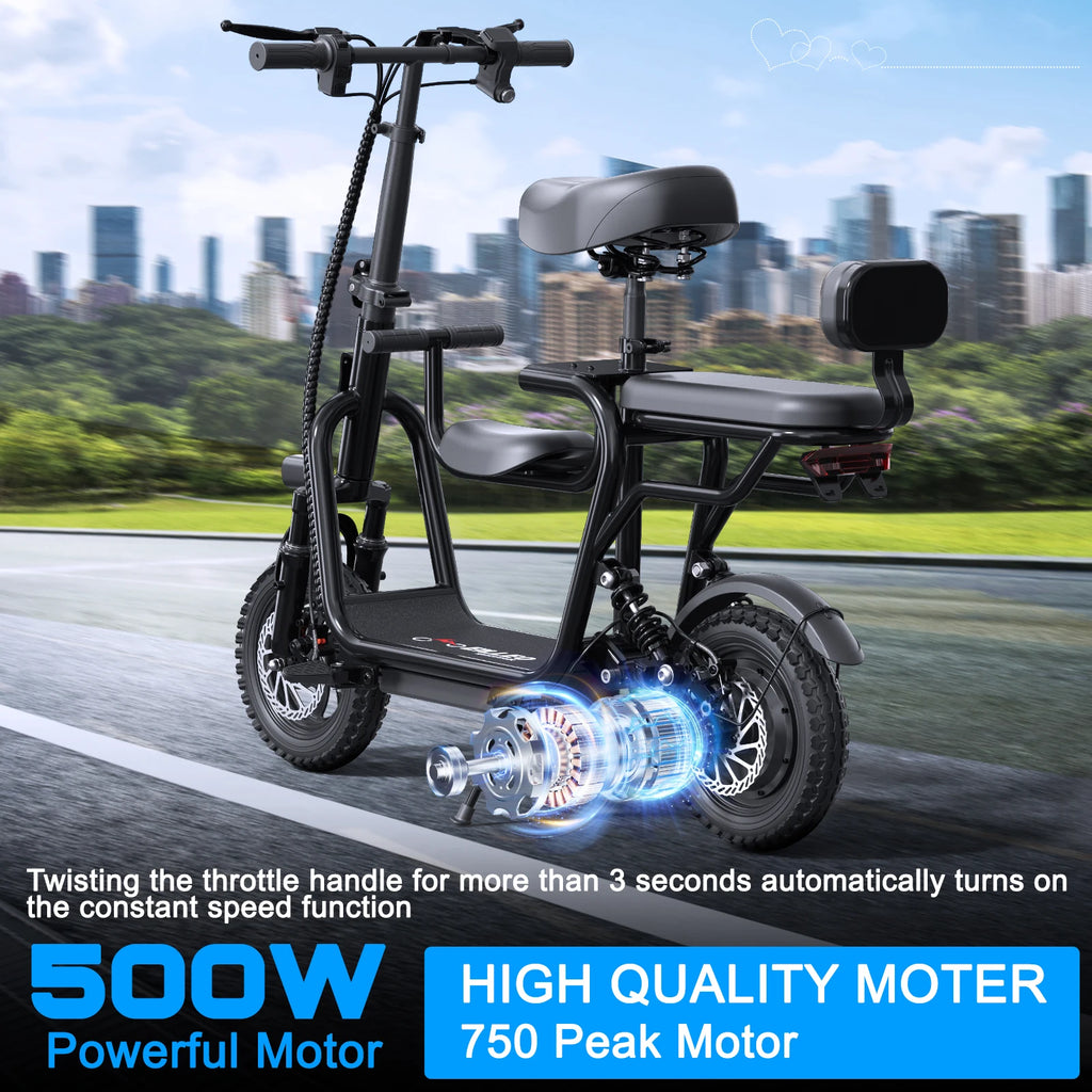 500W Electric Hybrid Bike — 36V 15Ah Portable Lithium Battery Adult Mobility E-Bike with LCD Display