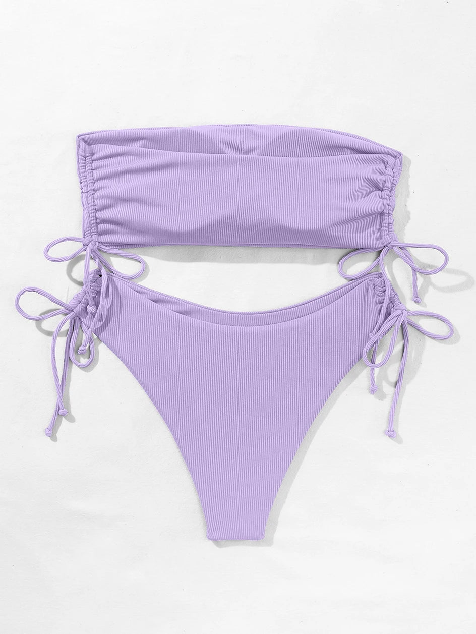 Bandeau High Waist Bikini Set — 2-Piece Women's Swimsuit