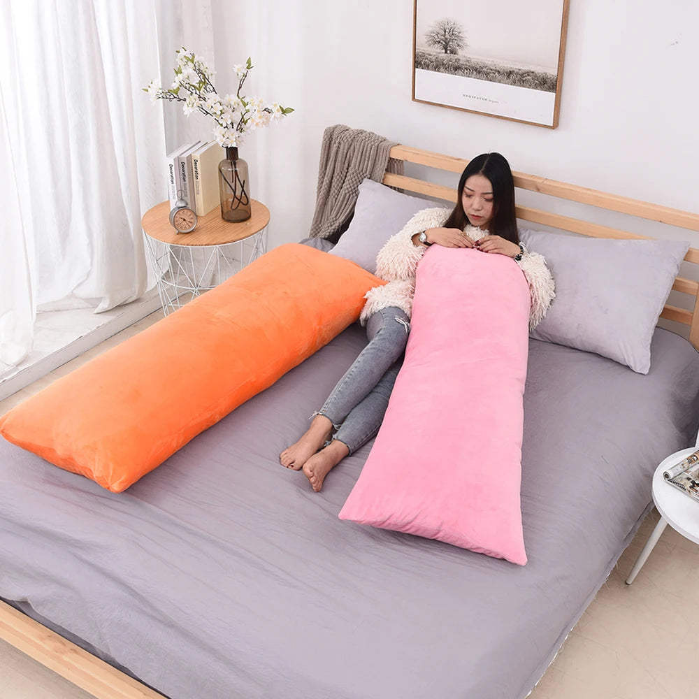 Super Soft Plush Body Pillow Cover – Nordic Solid Color, Multiple Sizes, Hidden Zipper