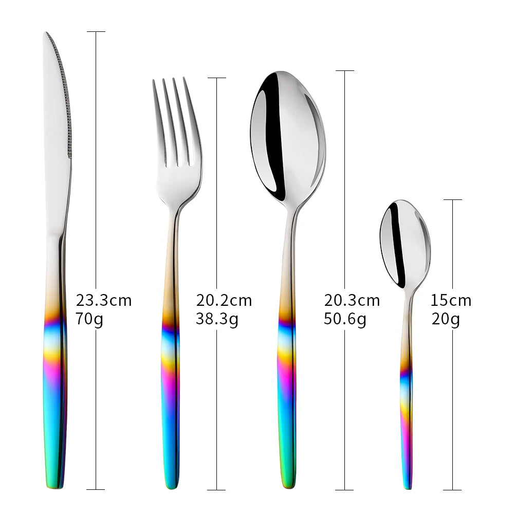 Stainless Steel Flatware – Rainbow, Gold & Color Options