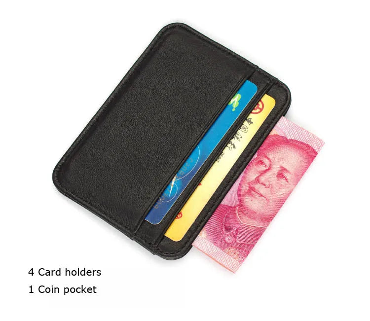 Slim Genuine Sheepskin Leather Men's Wallet – Ultra-Thin Mini ID & Credit Card Holder Purse