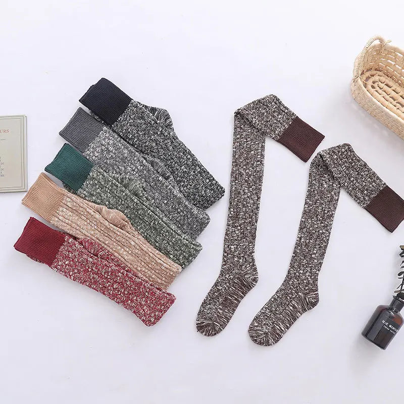 Women's Thigh-High Socks – Thick Cotton Blend