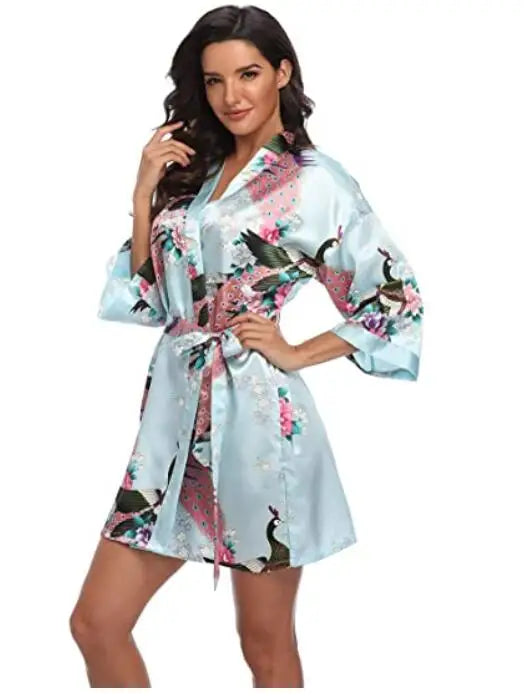 Women's Floral Rayon Kimono Robe | Sexy Lingerie Bath Gown Nightdress Oversize