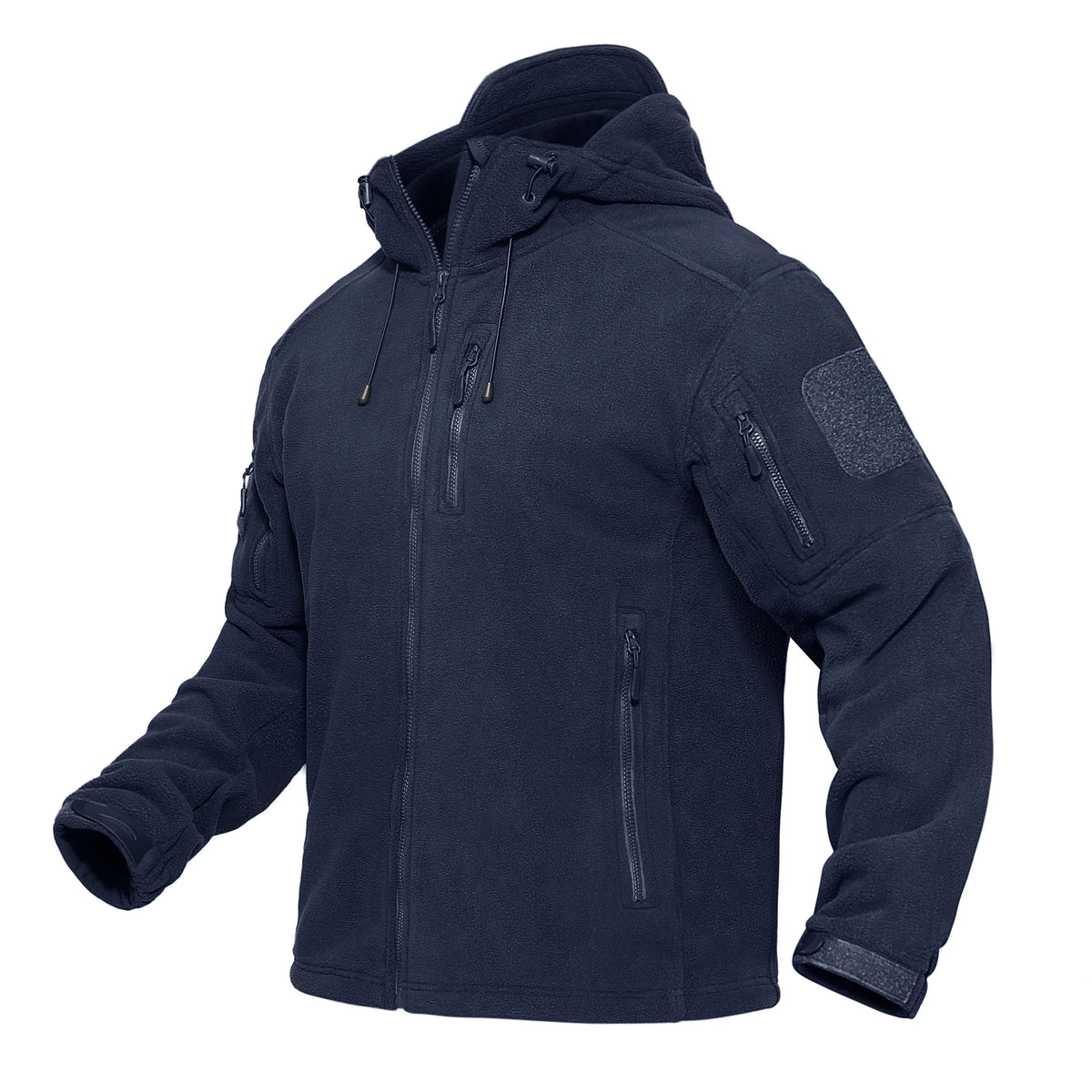 TACVASEN Men's Hooded Fleece Jacket – Full-Zip Windproof Warm Work Coat for Outdoor & Office