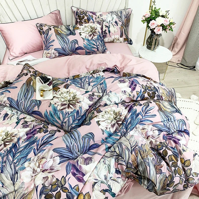 500TC Egyptian Cotton Bedding Set – 4 or 6-Piece Luxury Duvet Cover with Sheet & Pillowcases, 19 Colors
