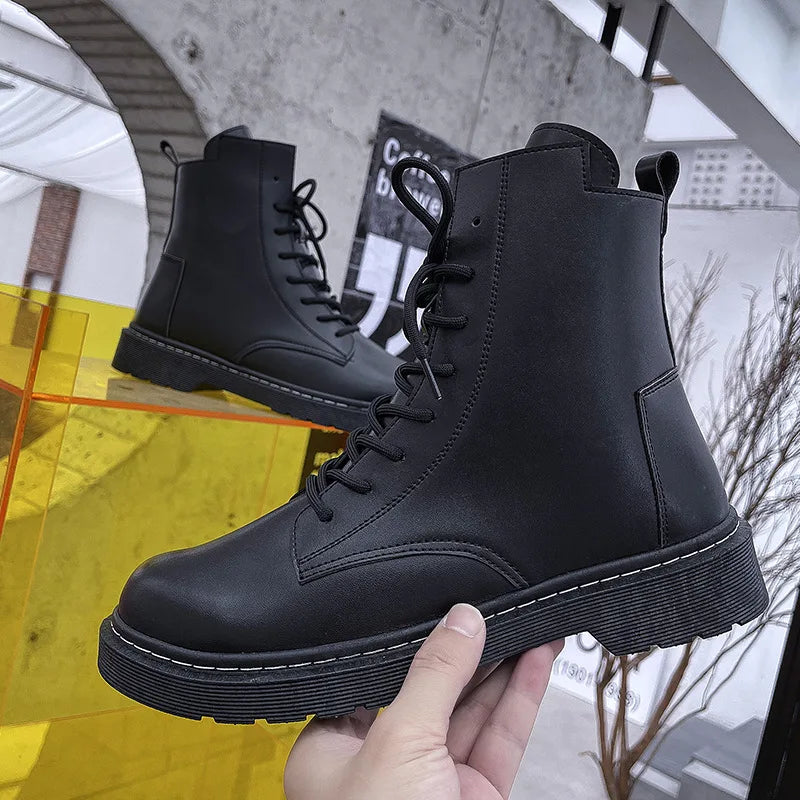 Women's Waterproof Leather Ankle Boots — Warm British Style Lace-Up Boots (Sizes 35-44)