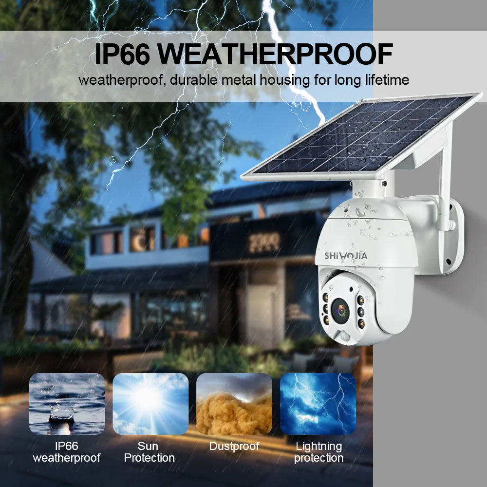 SHIWOJIA Solar Security Camera – 4G or Wi-Fi Options