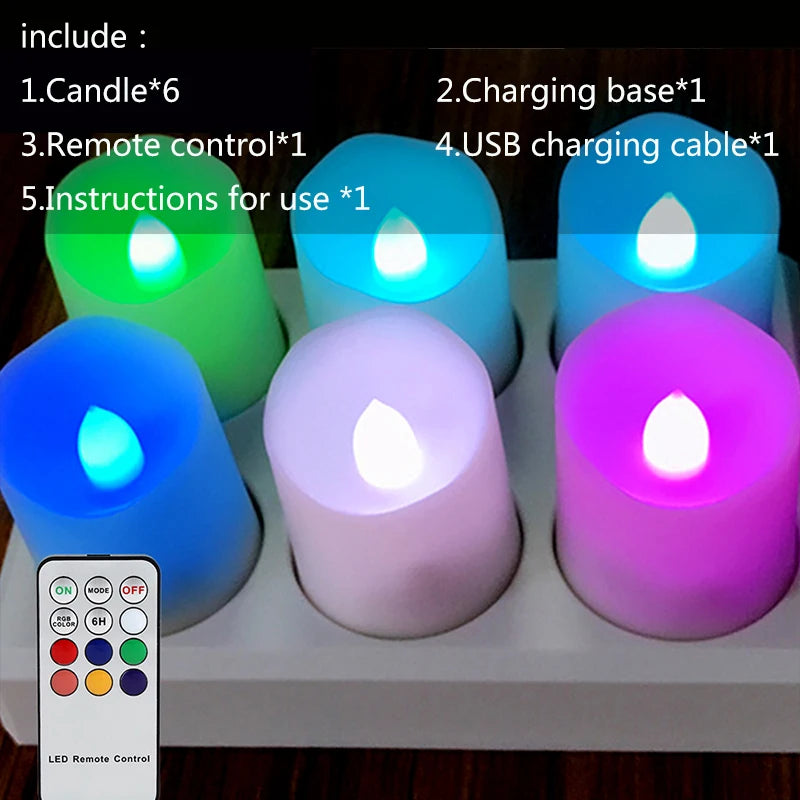 Rechargeable Flameless LED Candles with Remote and Timer