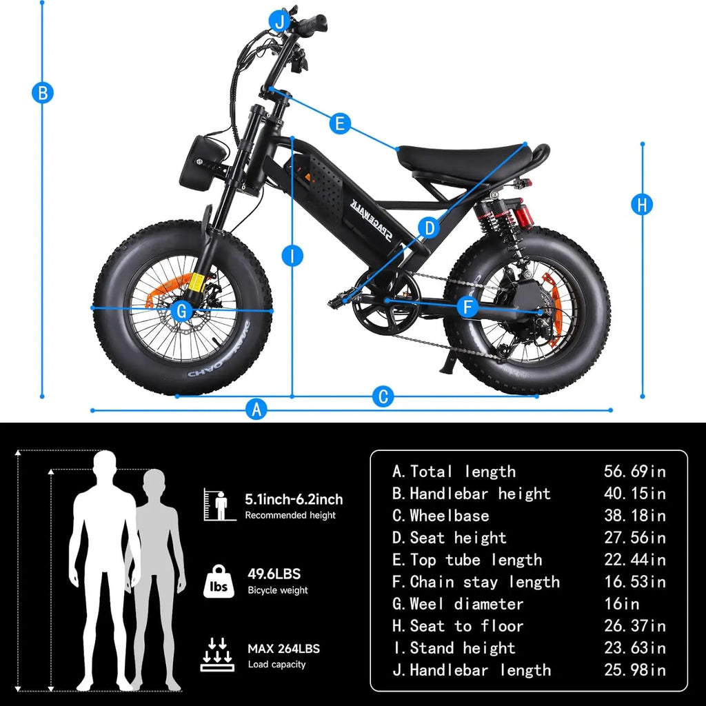 750W Waterproof Electric Mountain Bike for Kids & Teens — 48V 15Ah 16" with Shimano 6-Speed (US/UK Warehouse)
