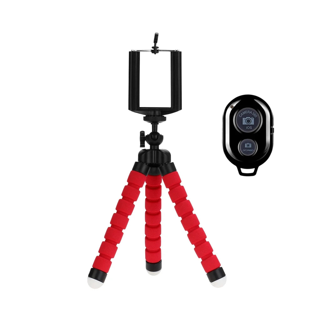 Shoot Hands-Free. Anywhere. — Mini Octopus Flexible Phone Tripod Stand | Smartphone Monopod, Camera Clip Holder, Optional Bluetooth Remote, 3 Colors