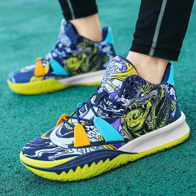 Men's Basketball Style Fashion Sneakers — Air Cushion Mesh Lace-Up Sports Shoes (Sizes 36-45)